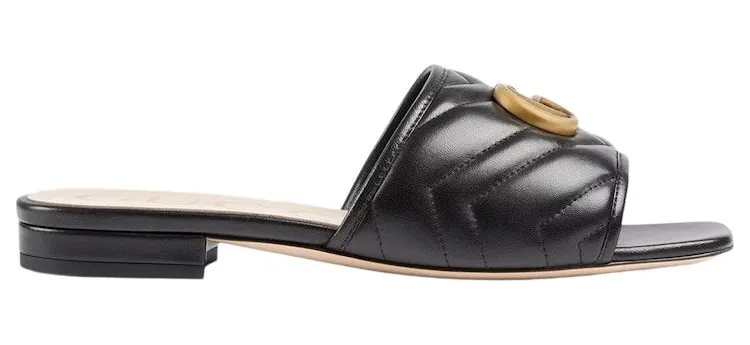 Gucci Double G Slide Sandal Black Leather (_646169 BKO60 1000)