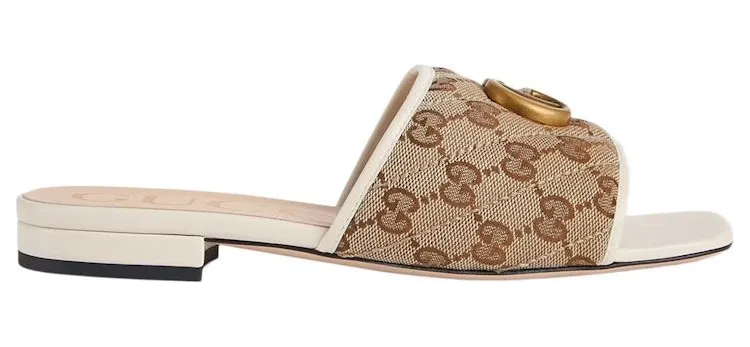 Gucci Double G Slide Sandal White Canvas (619893 2HK80 9795)