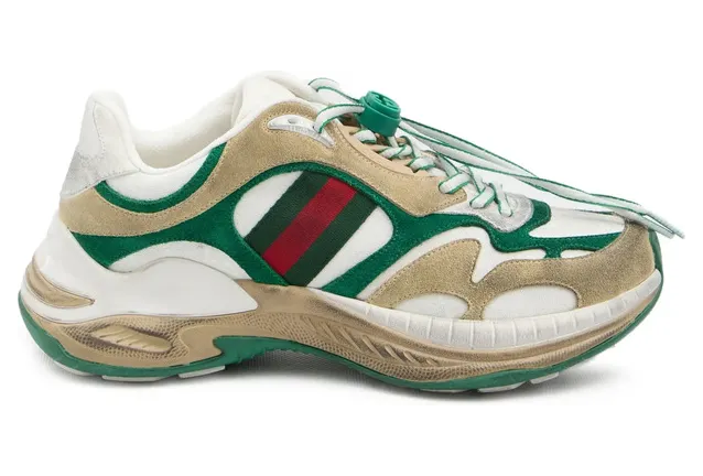 Gucci Drawstring Stripe Leather “Neutrals/Green” (853709 AAGGM 9251)