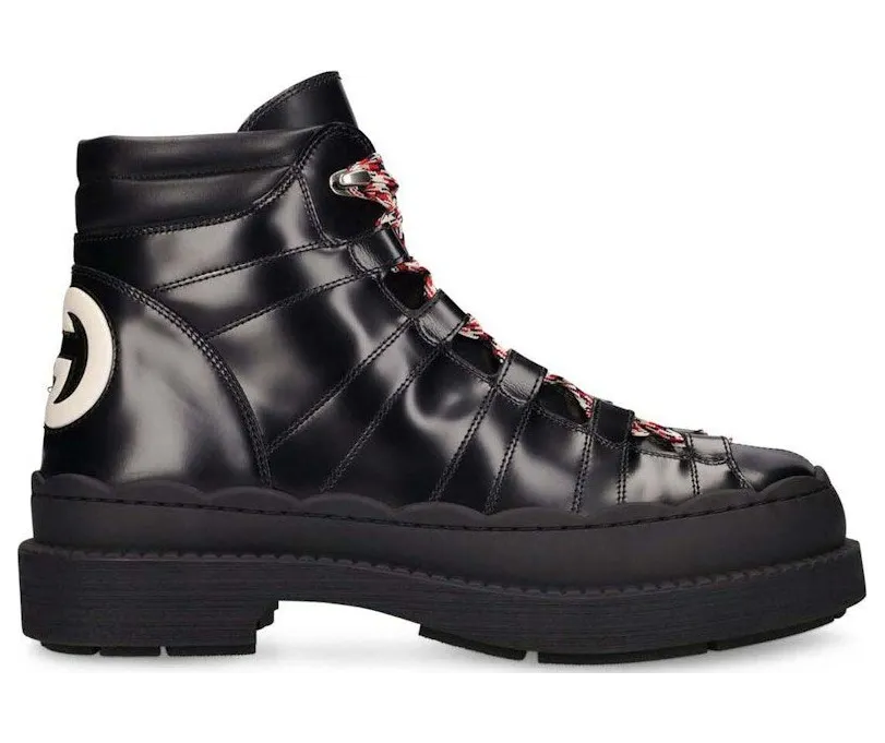 Gucci Ghibli Leather Trekking Boots Black (721122 AABBR 1294)