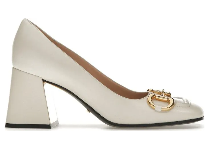 Gucci Horsebit 75mm Pump White Leather (643886 C9D00 9022)