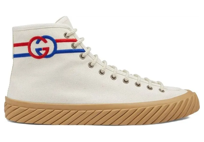 Gucci Interlock G High-Top Sneaker White Red Blue (703033 9ARZ0 9097)