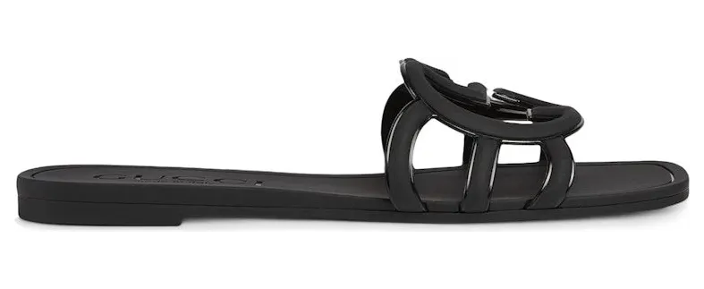 Gucci Interlocking G Slide Sandal Black Rubber (780307 J8700 1000)