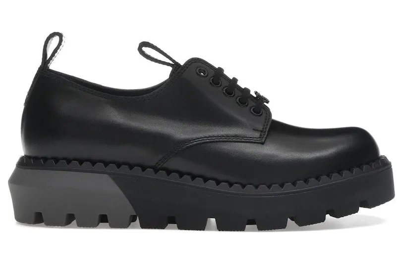 Gucci Leather Lace-up Shoes Black Grey (758594 AAAZG 1000)