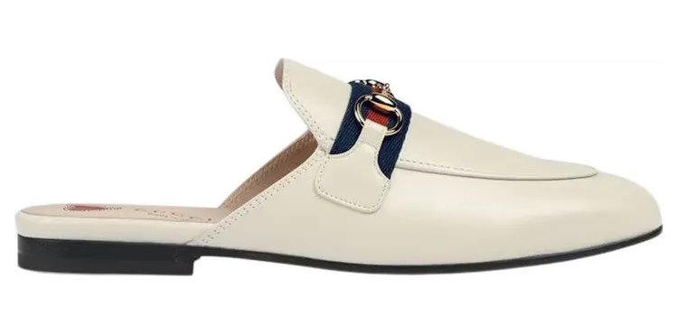 Gucci Princetown Slide White Web Leather (629084 CQXM0 9065)