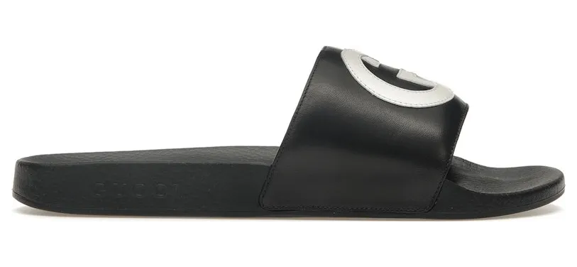 Gucci Slide Interlocking G Leather Black
