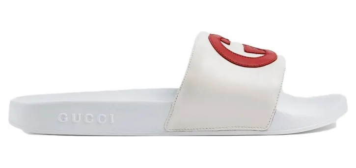 Gucci Slide Interlocking G Leather White