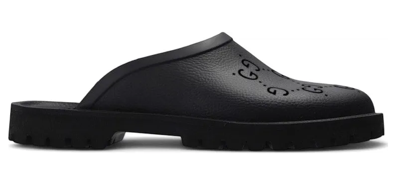 Gucci Slip-on Sandal Cut Out Monogram Black (655517 JFB00 1000)