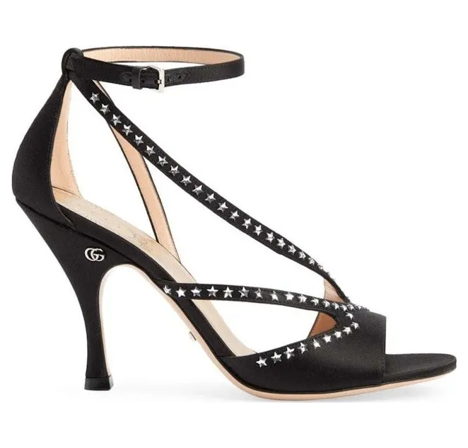 Gucci Star-embellished GG (95mm) Sandals Black (723432 KND90 1000)