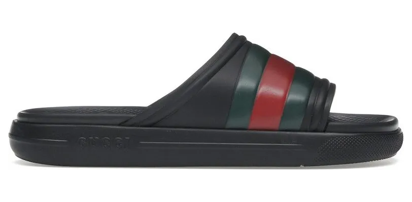 Gucci Web Slide Sandal Black Green Red (780286 J8700 1025)