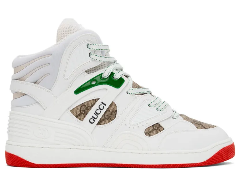 Gucci White ‘Gucci Basket’ Interlocking G (673077 2SHG0)