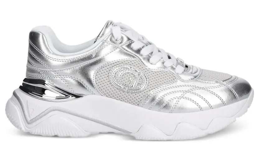 GUESS USA Low-top with geperforeerde details and logo – Silver (FLFMRZELE12SILVE)