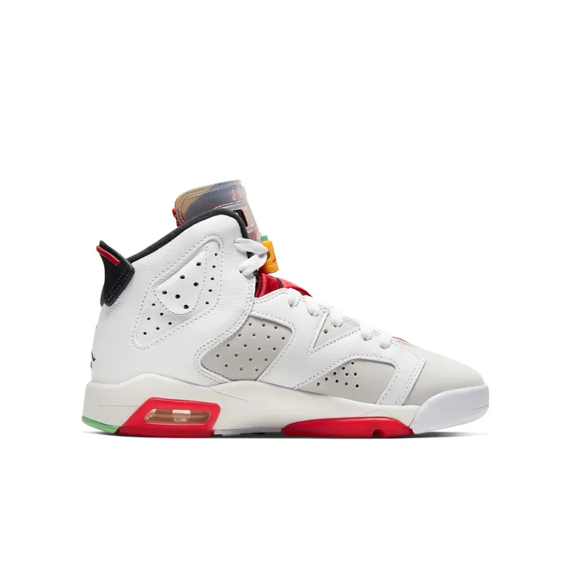 Jordan 6 Retro Hare (GS) Neutral Grey/White-True Red-Black (384665-062)