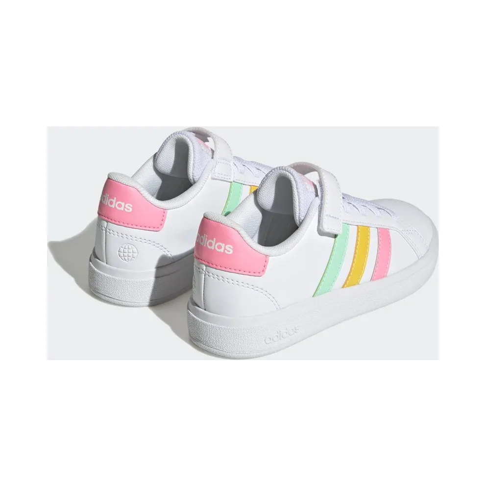Adidas Grand Court Elastic Lace and Top Strap Cloud White / Pulse Mint / Beam Pink (HP8913)