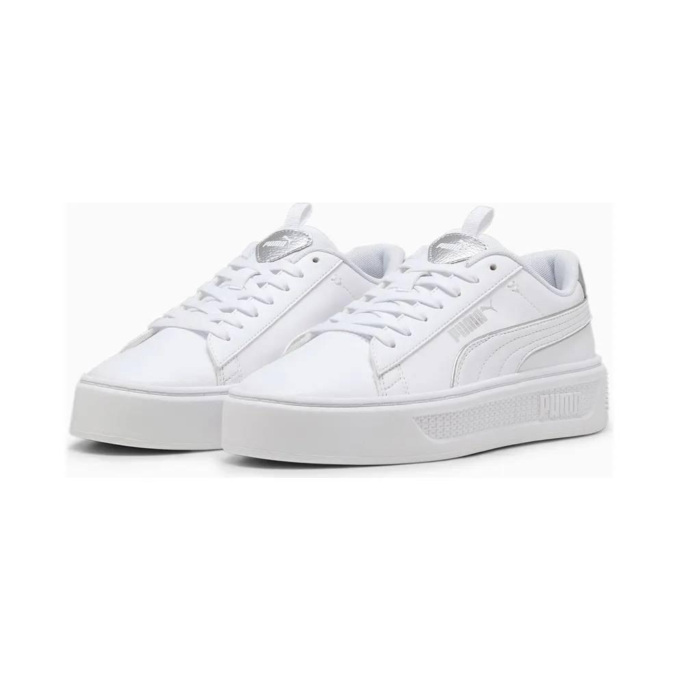 Puma Smash Platform v3 Pop Up damessneakers Silver/White (39250402)
