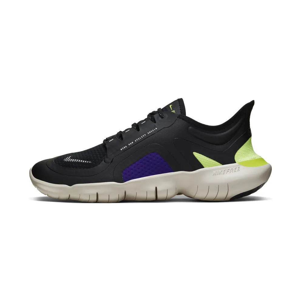 Nike Free RN 5.0 SHIELD “Black / Voltage Purple / Metallic Silver” (BV1223-001)