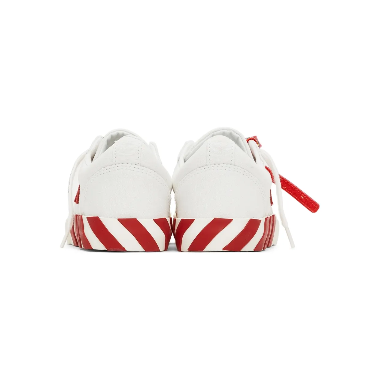 Off-White Kids White & Red Canvas Vulcanized Low Sneakers (OBIA003F21FAB0010125) (2)