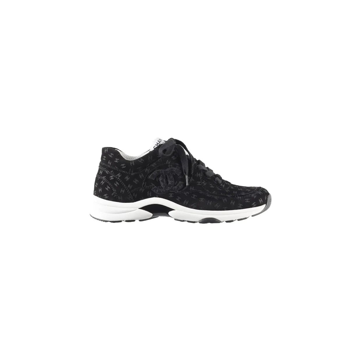 Chanel Suede Trainer Printed CC Black (G39230 X56653 94305)