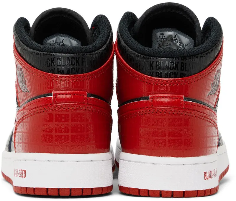 Air Jordan 1 Mid Bred Text (GS) (DM9650-001)