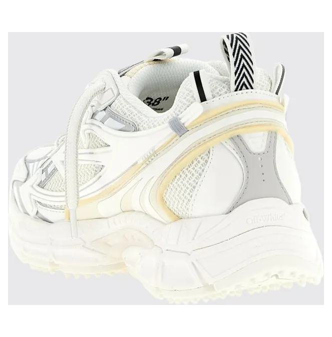 Off-White Be Right Back Low-Top Sneakers in Leather and Mesh with Notched Sole White (W289C9F0010101) (2)