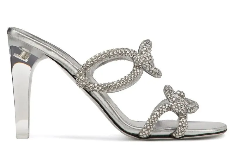 Valentino Garavani All-Over Rhinestone Sandals Crystal Silver (2W2S0GH5APLS13)