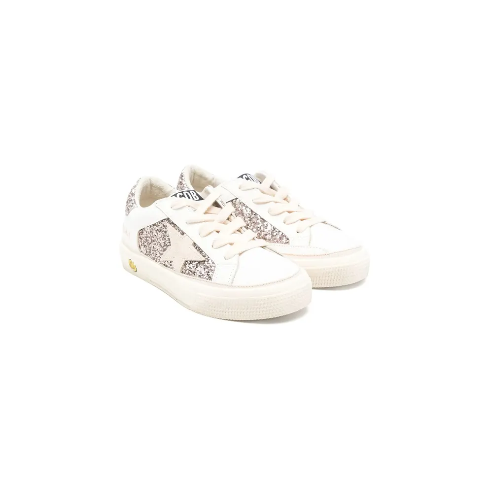 Golden Goose Glitter-panelled May “White/Silver” (GYF00715 F005321 11694)