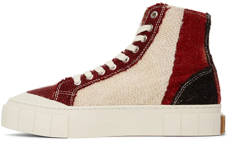Good News Off-White & Burgundy Juice Sneakers (GNJUIC008)