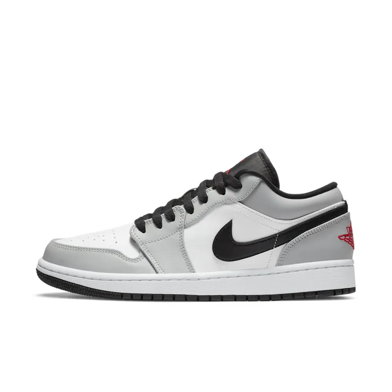 Jordan 1 Low Light Smoke Grey Light Solar Flare Heather/White-Black-Gym Red (553558-030)