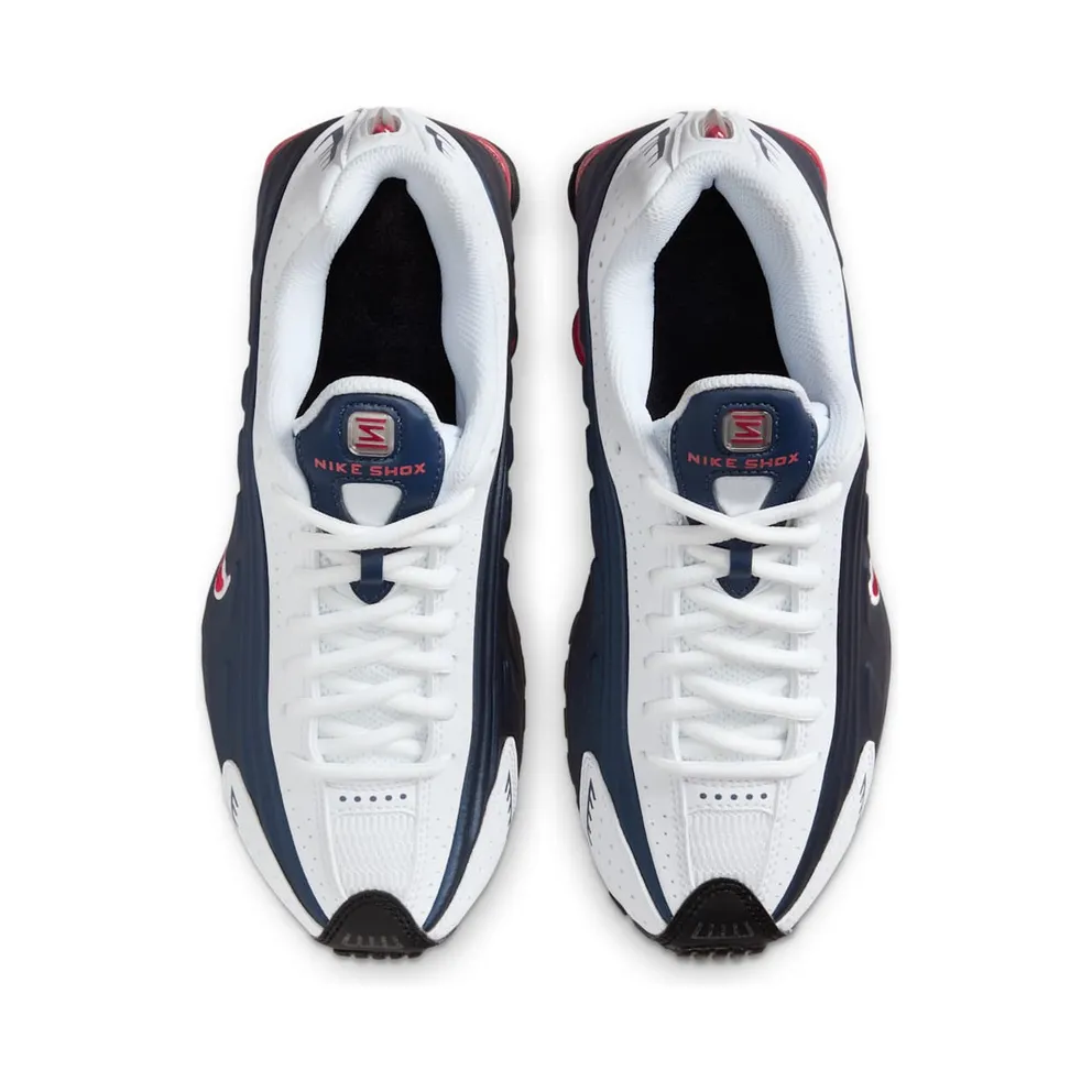 Nike Shox R4 “Midnight Navy / White / Metallic Silver / Gym Red” (CW2626-400)