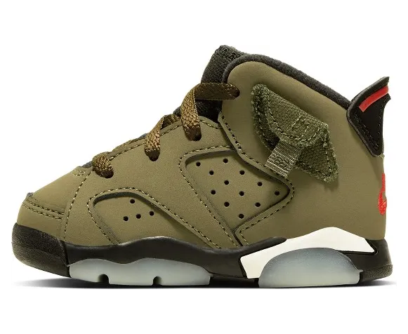 Travis Scott x Air Jordan 6 Retro TD ‘Olive’ Medium Olive/Black/Sail/Univeristy Red (CQ3567-200)