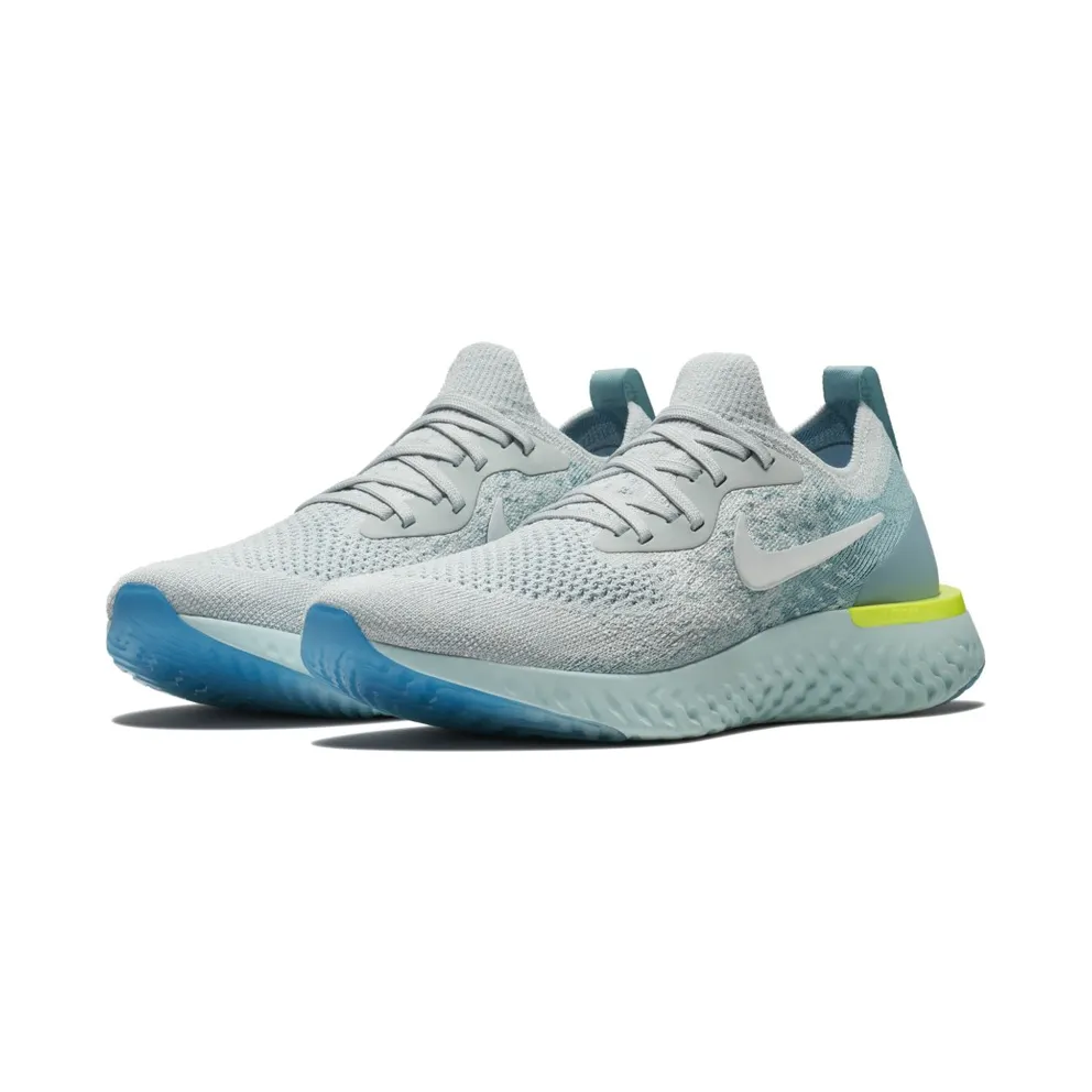 Nike Epic React Flyknit Volt Glow (W) Pure Platinum/White-Mica Blue-Volt Glow-Glacier Blue (AQ0070-008)