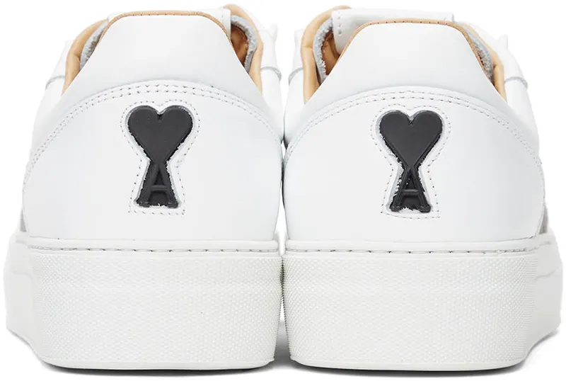 AMI Alexandre Mattiussi White & Black Ami de Cœur Sneakers (USN414.858)