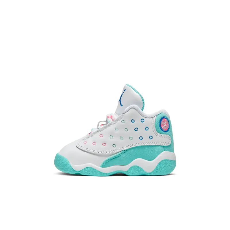 Jordan 13 Retro White Soar Green Pink (TD) White/Soar-Green-Pink (684802-100)