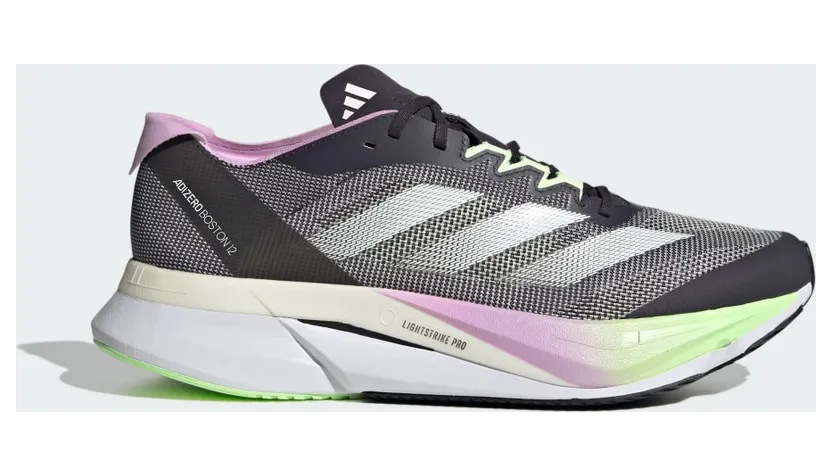adidas Adizero Boston 12 Laufschuh Aurora Black / Zero Metalic / Green Spark (IG3319)
