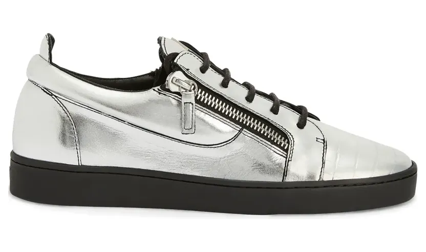 Giuseppe Zanotti Frankie Sneakers mit doppeltem Reißverschluss – Silber (RU10071K11)