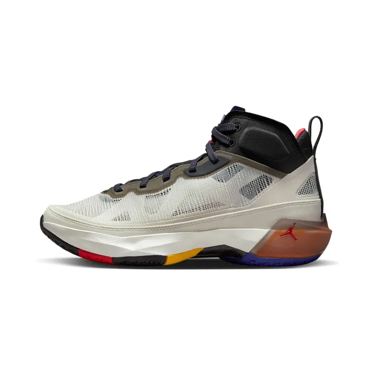 Jordan 37 “Light Bone / Black / Dark Concord / Fire Red” (DD6958-060)