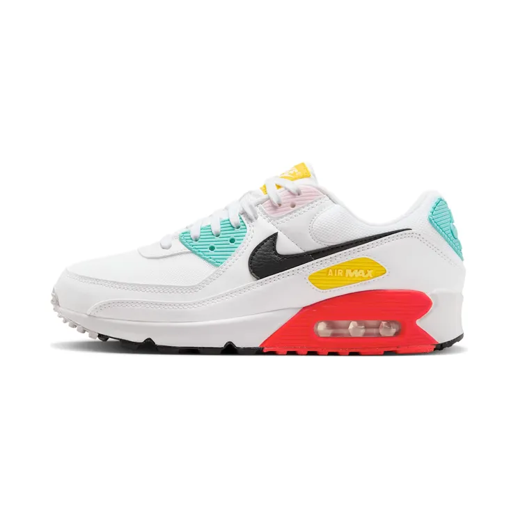 Nike Air Max 90 “White / Black / Pink Foam / Bright Crimson” (FZ3622-100)