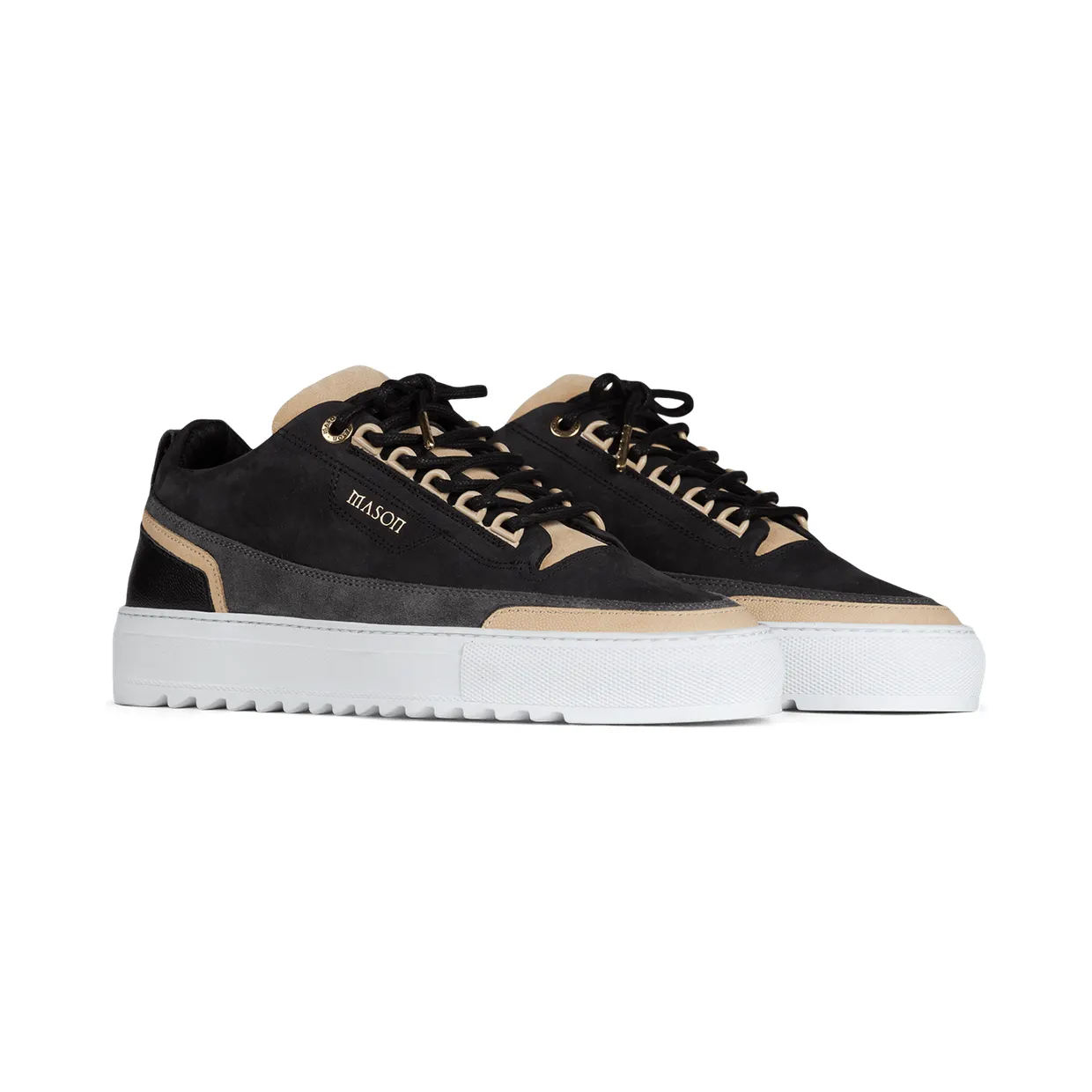 Mason Garments Firenze Nubuck/Leather – Black/Creme/Asfalto (FW20-2B)