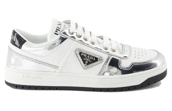 Prada Downtown Low Top White Metallic Silver (1E792M 3LL2 F0J36)
