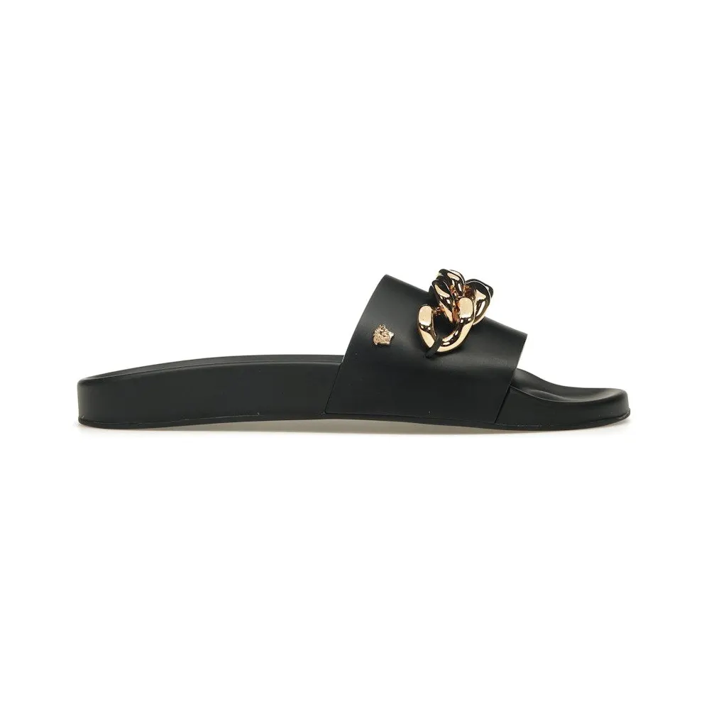 Versace Medusa Chain Slide Black Leather (DSU8463-DV46G-KVO41)