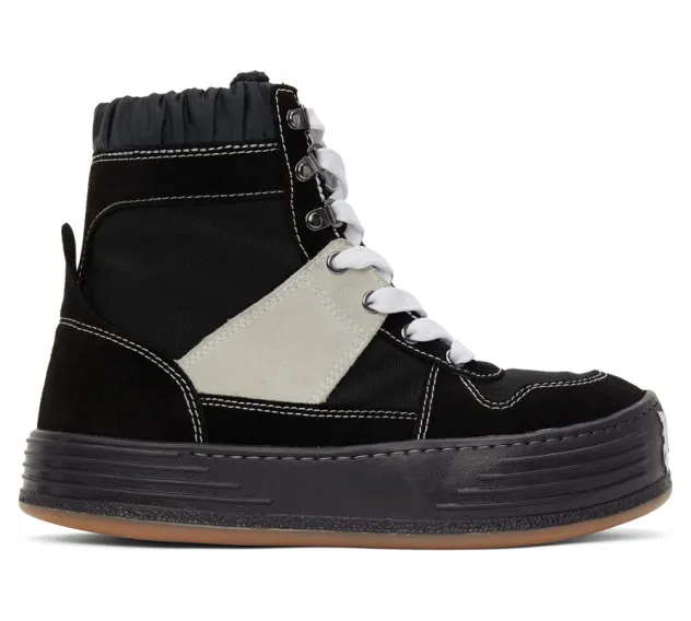Palm Angels Black Snow High-Top Sneakers (PMIA052F20FAB0011001)