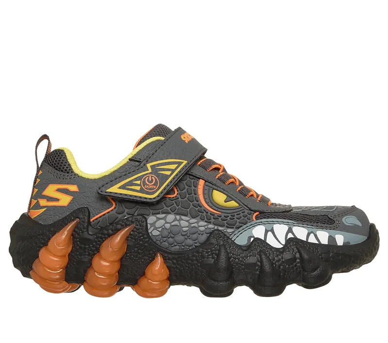 Skechers S-Lights: Skech-O-Saurus Lights 2.0 Sneaker Houtskool/Orange