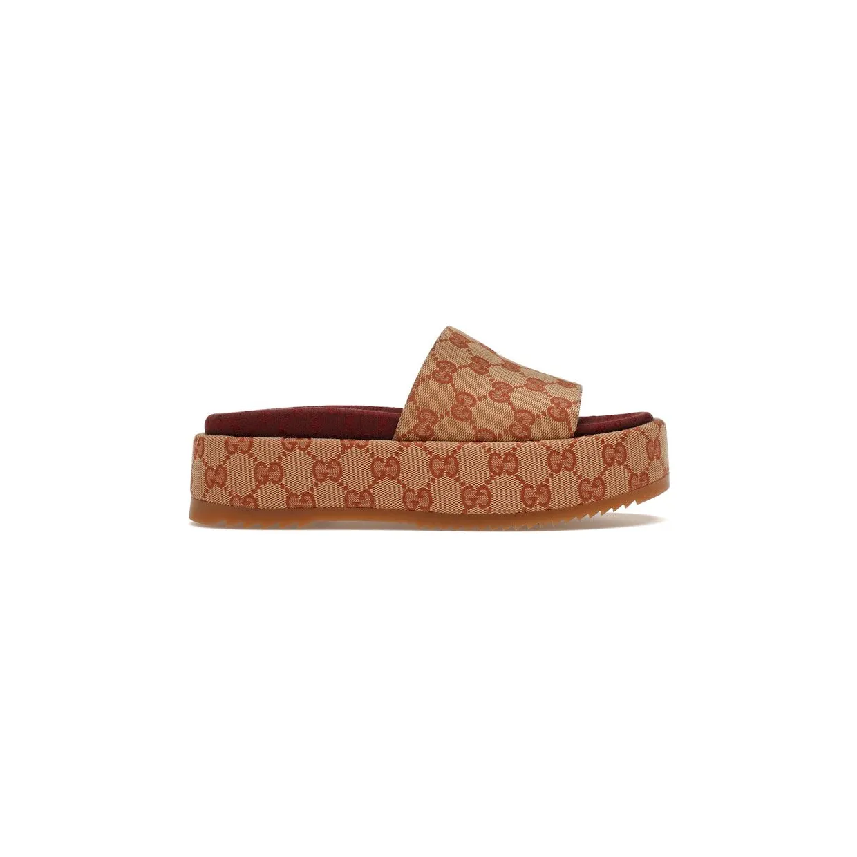 Gucci GG Supreme Platform Sandal Dark Red (573018KQW008366)