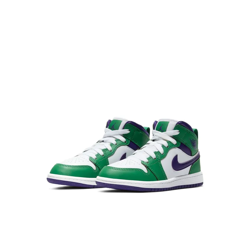 Jordan 1 Mid Incredible Hulk (PS) Aloe Verde/White-Court Purple (640734-300)