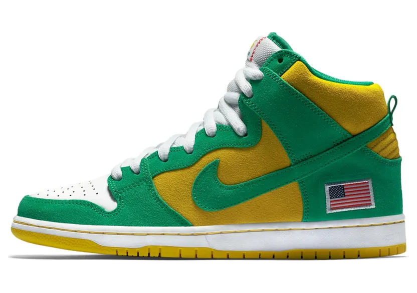 Nike Dunk High Pro SB ‘Oakland Athletics’ stdm grn/stdm grn-blk spd yllw (305050-337)