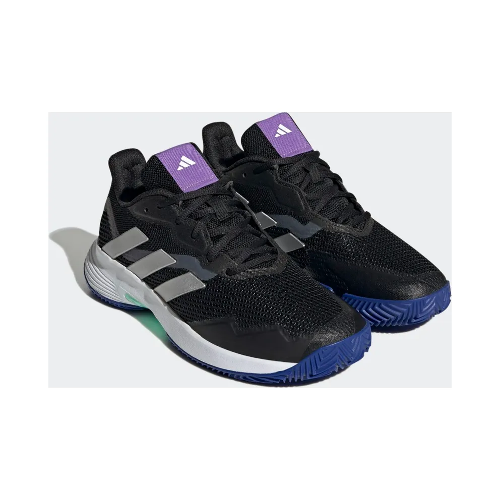 adidas CourtJam Control Clay Tennis Shoes Core Black / Silver Metallic / Pulse Mint (HQ8474)