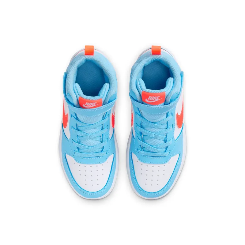 Nike Court Borough Mid 2 Aquarius Blue White Total Orange (HF4792-407)