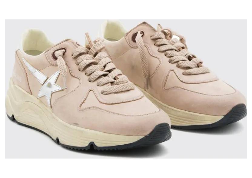 Golden goose Running Sole Leather Sneakers with Distressed Chunky Sole Yellow Cream (GWF00126F00851611709)