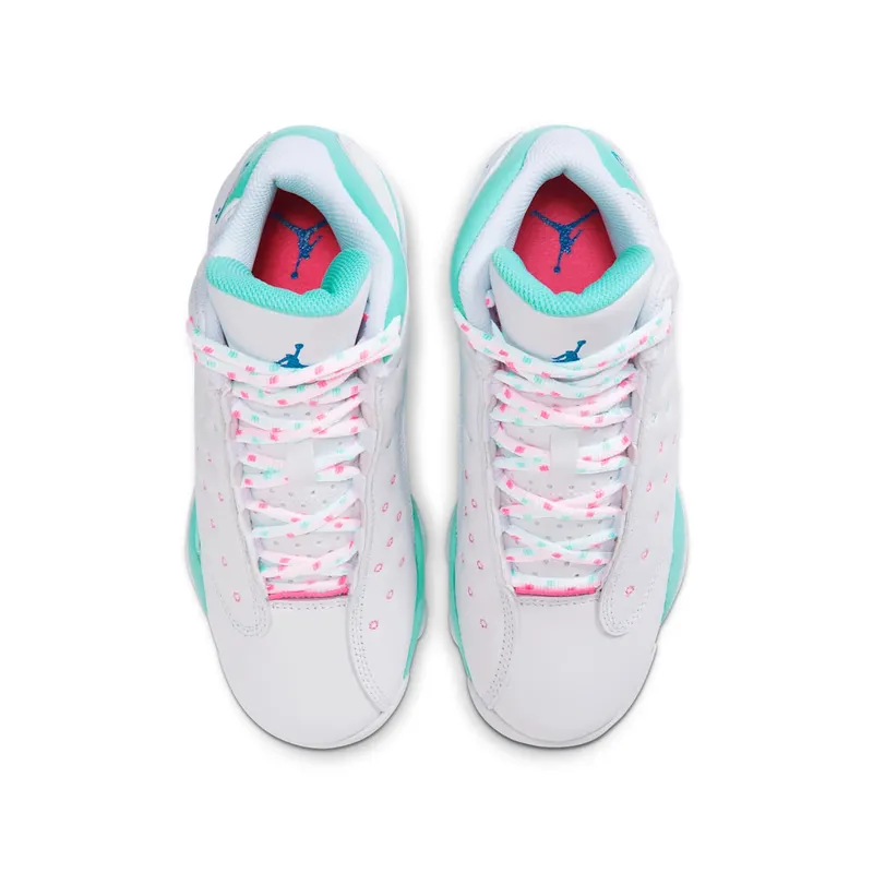 Jordan 13 Retro White Soar Green Pink (GS) White/Soar-Green-Pink (439358-100)