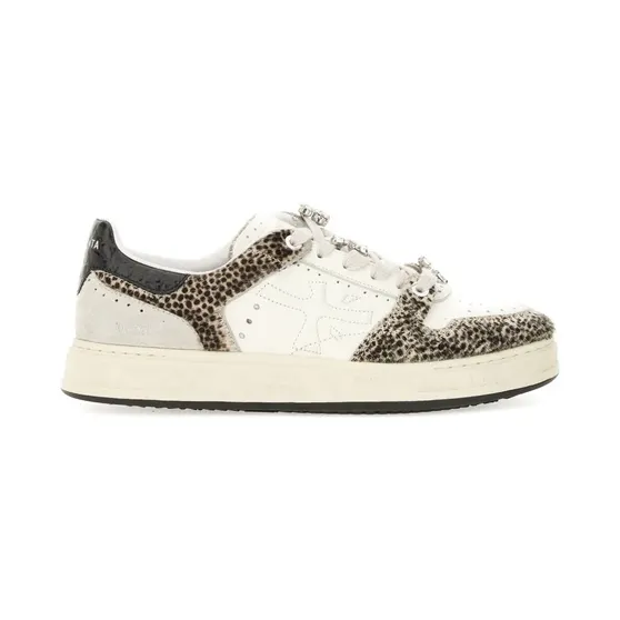 Premiata Quinnd 7655 verfraaide sneakers met dierenprint – Beige (QUINND7655K)